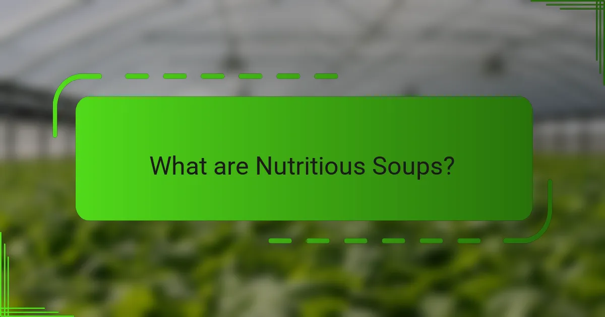 What are Nutritious Soups?