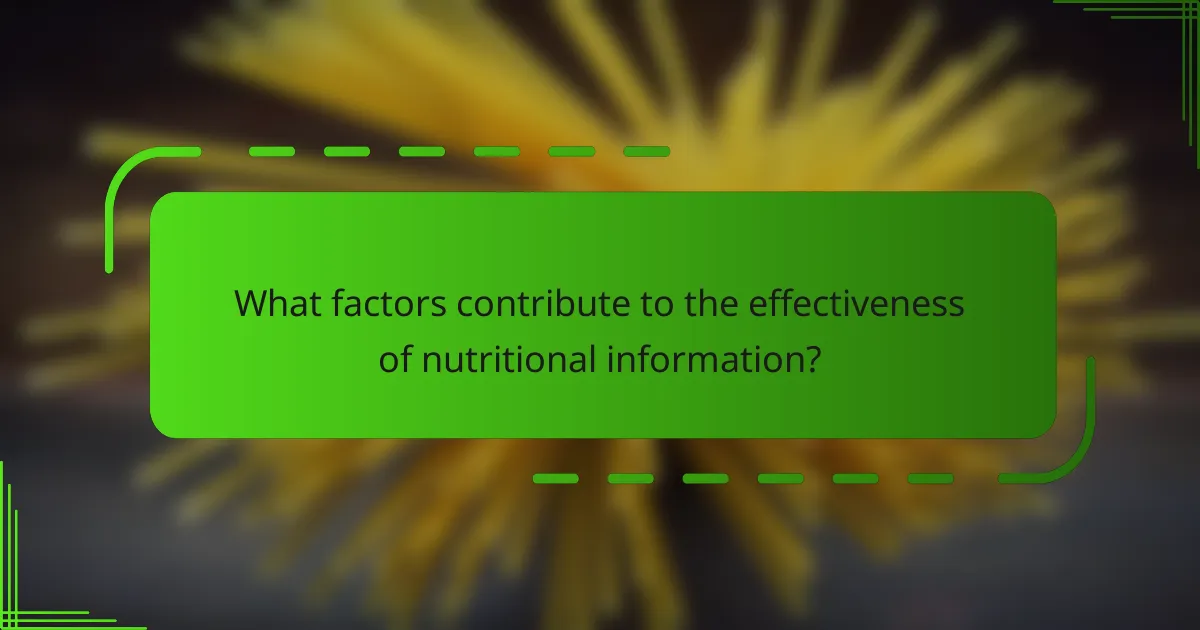 What factors contribute to the effectiveness of nutritional information?
