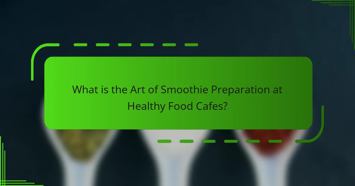 What is the Art of Smoothie Preparation at Healthy Food Cafes?