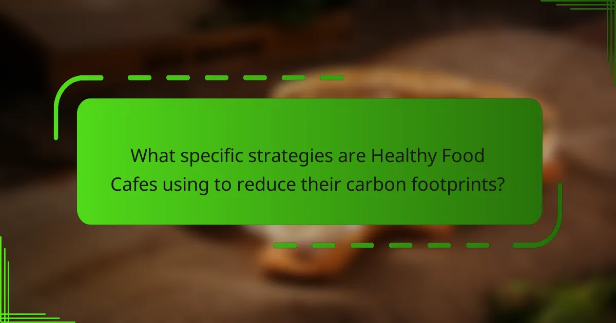 What specific strategies are Healthy Food Cafes using to reduce their carbon footprints?