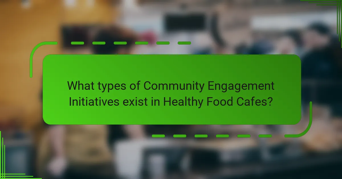 What types of Community Engagement Initiatives exist in Healthy Food Cafes?